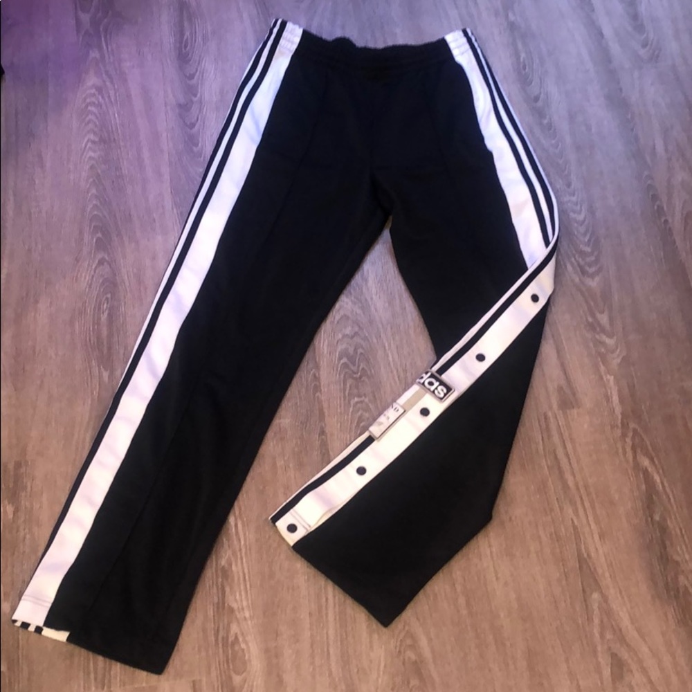 Adidas tear away fashion track pants! Sz s